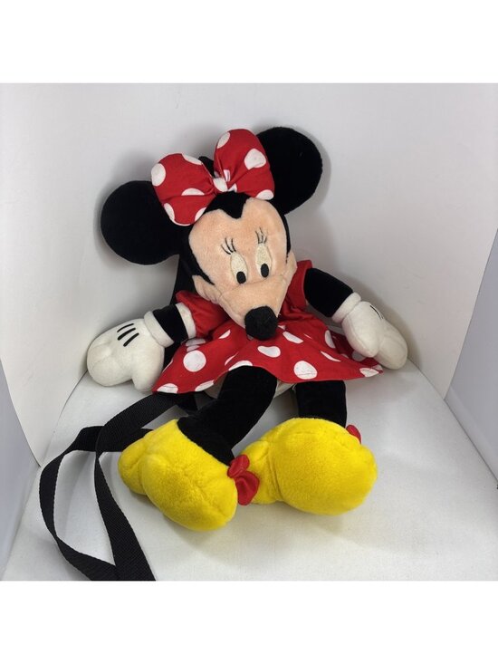 Disney Other - Disney Minnie Mouse Plush Backpack Purse One Size Red Black White